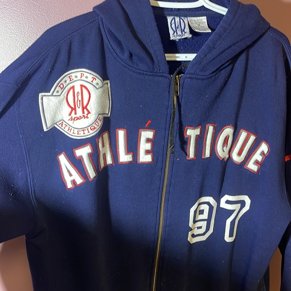 Vintage 90’s R&R Sport Zip Up Hoodie Jacket Size 36 - Picture 3 of 6